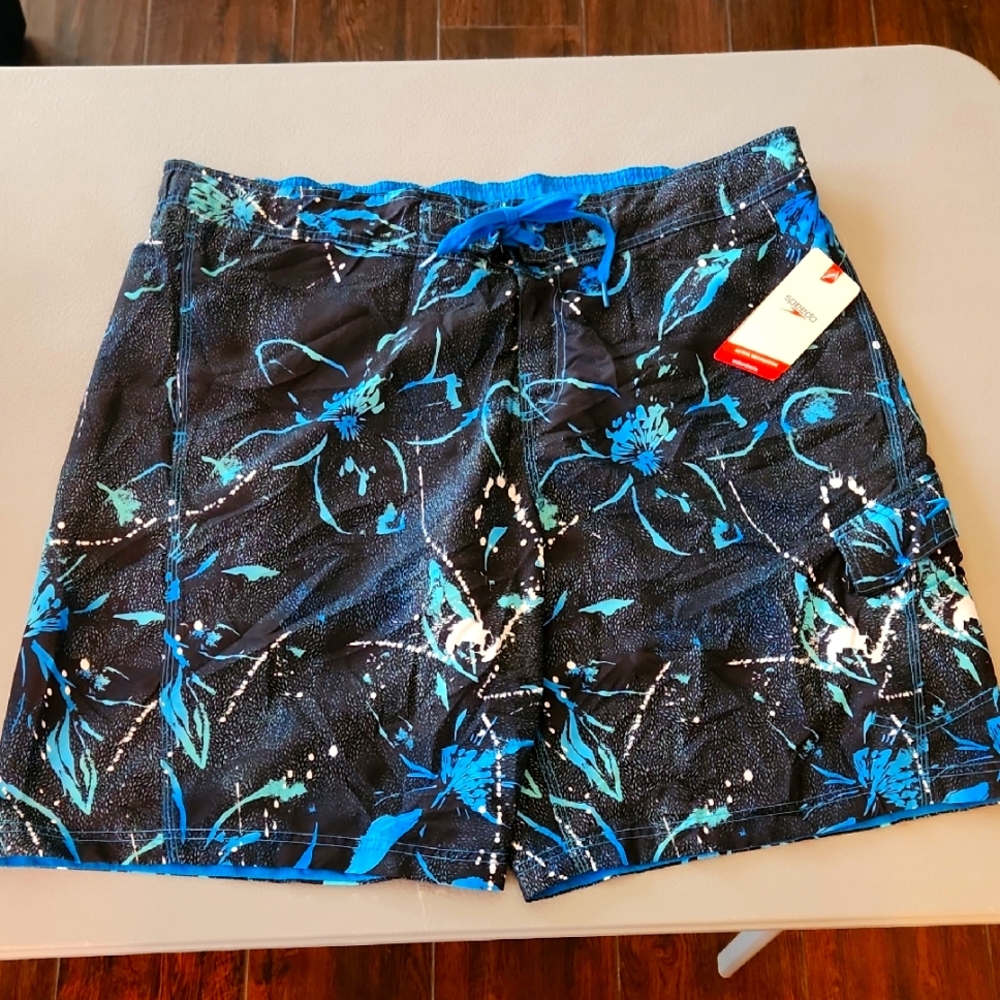 NWT - Speedo - Men's Swim Shorts - Color Blue Aster - Size XL